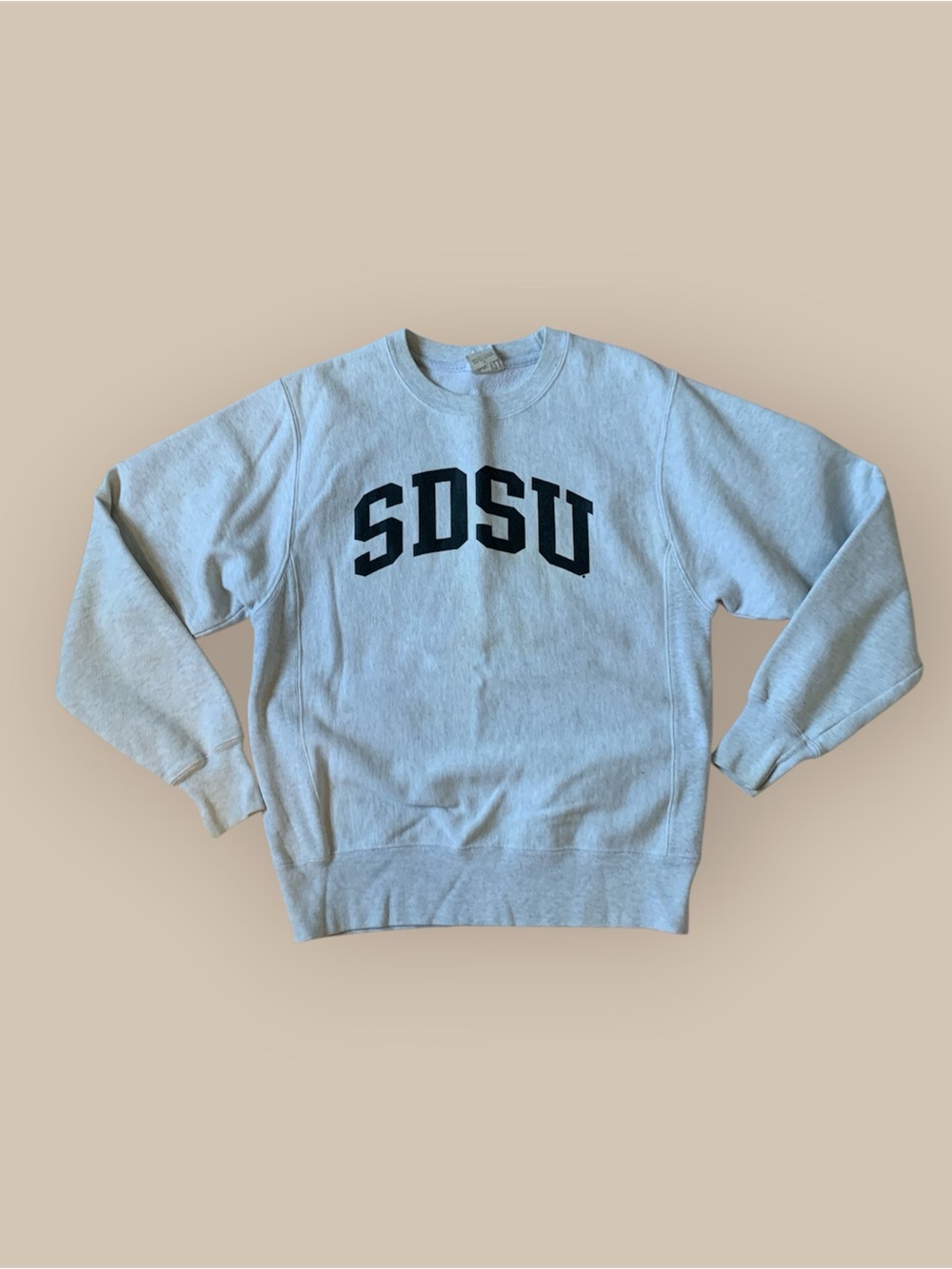 Champion SDSU Light Gray Crewneck with Black Lettering